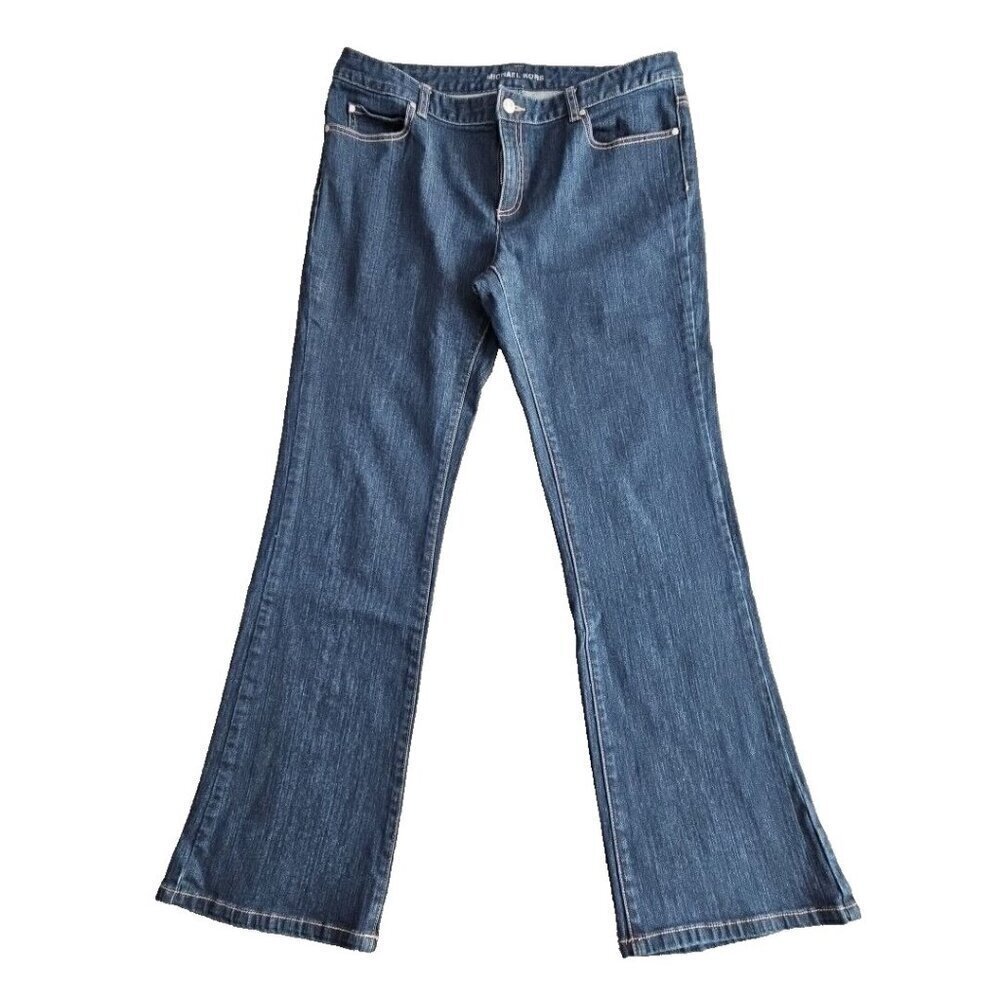 Michael Kors Jeans Women's Size 8 (36x32) Mid Rise Dark Wash Flare‎ Leg Petite